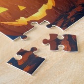Zwarte Katten Pompoen Halloween Grappig Legpuzzel (Zijkant)