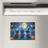 Zwarte Katten Pompoen Halloween Grappig Magneet (Insitu (Vaatwasser))