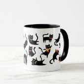 Zwarte katten poseert mok (Voorkant rechts)