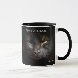 Zwarte katten regeren Cat Meme Mok