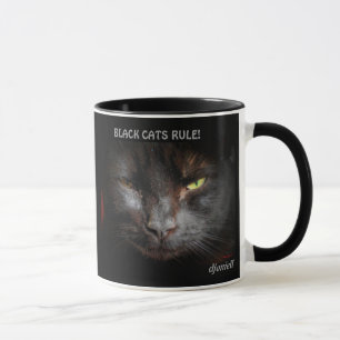 Zwarte katten regeren Cat Meme Mok