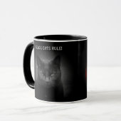 Zwarte katten regeren Cat Meme Mok (Voorkant links)