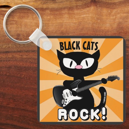 ZWARTE KATTEN ROCK! Persoonlijke sleutelhanger (Voorkant)