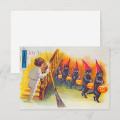  zwarte katten RSVP kaartje (Voorkant / Achterkant)