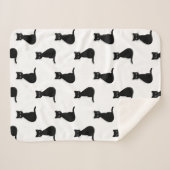 Zwarte katten Sherpa Blanket Deken (Voorkant (horizontaal))