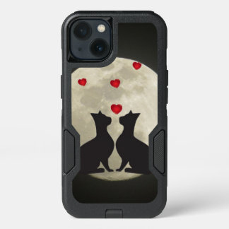 Zwarte katten Silhouette in de maan
