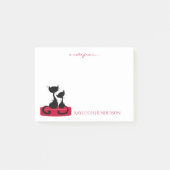 Zwarte katten Silhouette op Red Box Monogram Post-it® Notes (Voorkant)