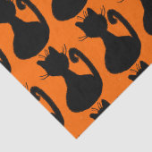 Zwarte katten Silhouette op Sinaasappel Tissuepapier (Detail)