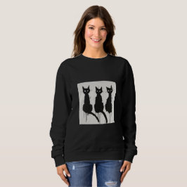 Zwarte katten Silhouette Sweatshirt