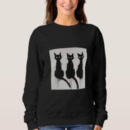 Zwarte katten Silhouette Sweatshirt