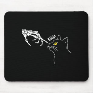 Zwarte Katten Skelet Hand Boop Halloween Huisdier  Muismat