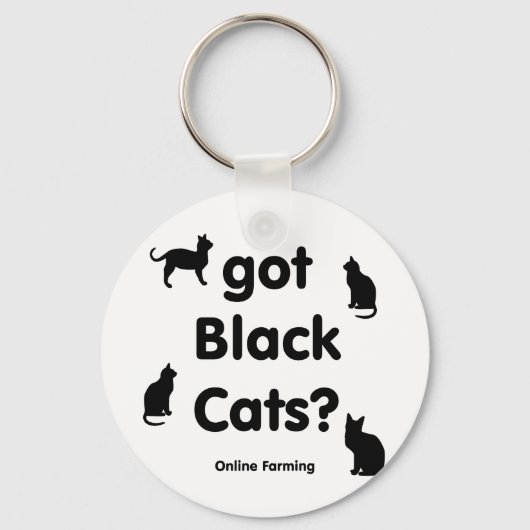 zwarte katten sleutelhanger (Voorkant)