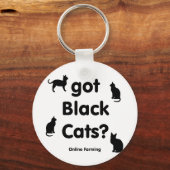 zwarte katten sleutelhanger (Voorkant)