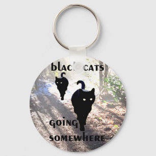zwarte katten sleutelhanger