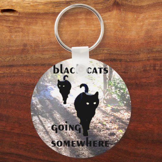 zwarte katten sleutelhanger (Voorkant)