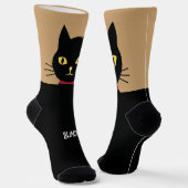 Zwarte Katten Socks Cadeau voor Kattenliefhebbers Sokken (Gebogen)