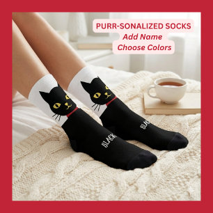 Zwarte Katten Socks Cadeau voor Kattenliefhebbers Sokken