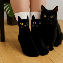 Zwarte Katten Sokken Cadeau voor Kattenliefhebbers