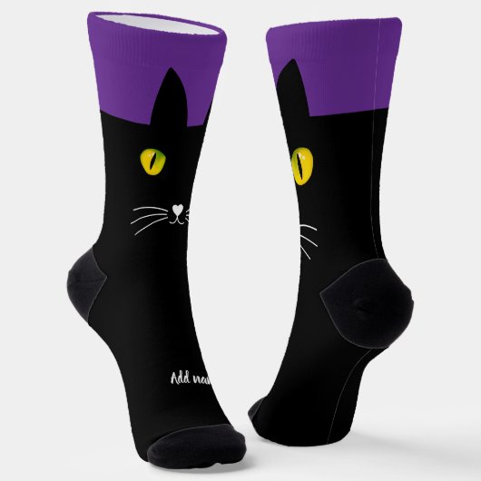 Zwarte Katten Soks Cadeau voor Kattenliefhebbers Sokken (Gebogen)