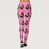 Zwarte katten spelen met hart leggings (Achterkant)