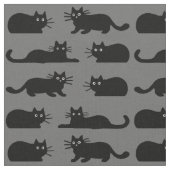 Zwarte katten | Spookkatten | Koolkatten gepattere Stof (Close Up)