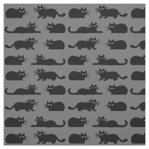 Zwarte katten Spookkatten Koolkatten gepattere Stof