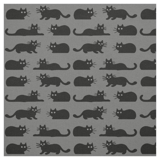 Zwarte katten | Spookkatten | Koolkatten gepattere Stof (Swatch)
