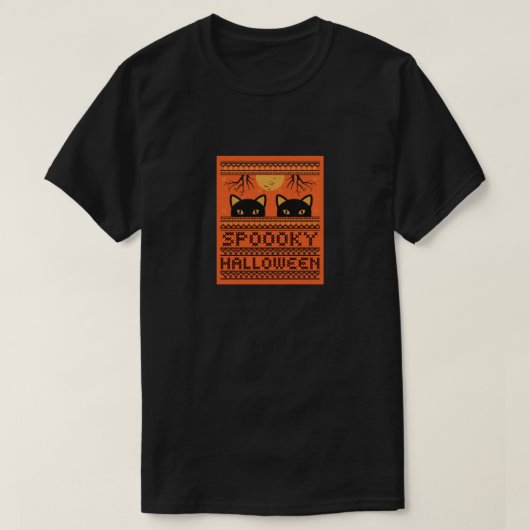 Zwarte katten Spoooky Halloween shirt (Design voorkant)