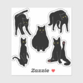 Zwarte katten sticker (Vel)