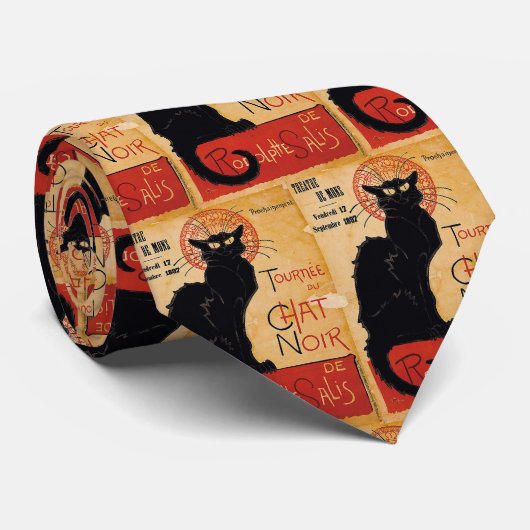 Zwarte katten stropdas (Opgerold)
