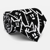 Zwarte katten stropdas (Opgerold)