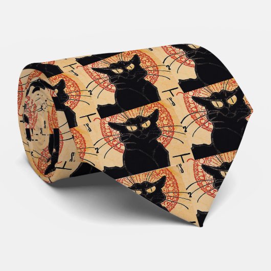 Zwarte katten stropdas (Opgerold)
