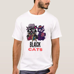 Zwarte katten t-shirt