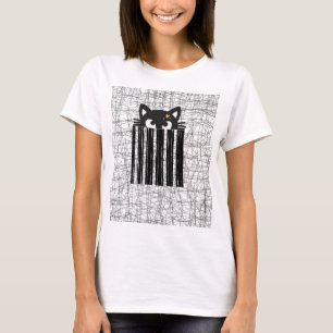 Zwarte Katten T-Shirt voor Vrouwen met Vintage Uit