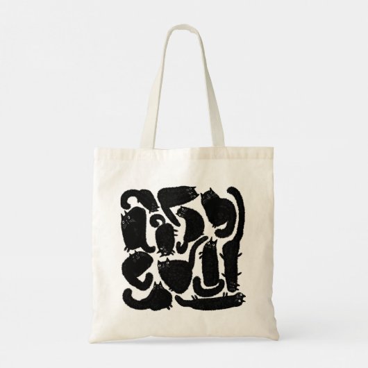 Zwarte katten tote bag (Achterkant)