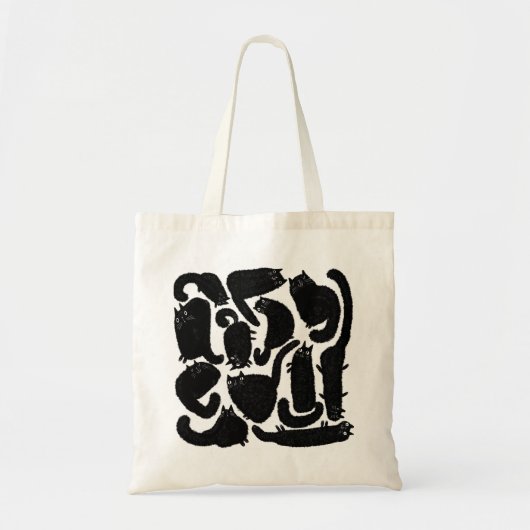 Zwarte katten tote bag (Voorkant)