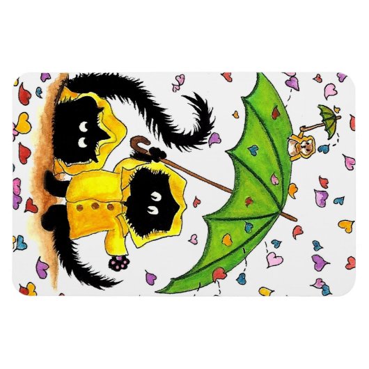 Zwarte katten van BiHrLe Magnet Magneet (Horizontaal)