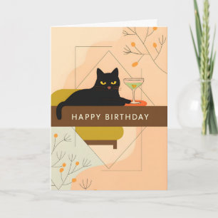 Zwarte Katten Verjaardagskaart Kaart