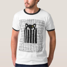 Zwarte Katten Vintage Basic T-shirt