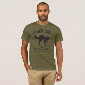 Zwarte Katten Vintage Embleem T-shirt (Voorkant volledig)