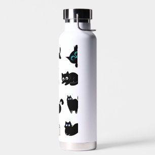  Zwarte katten vinyl sticker Cute  Kat  Waterfles
