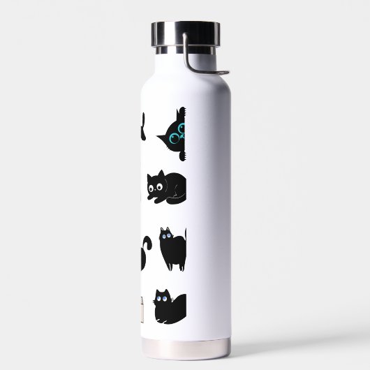  Zwarte katten vinyl sticker Cute  Kat  Waterfles (Links)