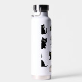  Zwarte katten vinyl sticker Cute  Kat  Waterfles (Rechts)