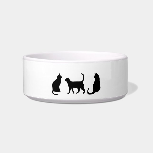 Zwarte katten  voerbakje (Voorkant)