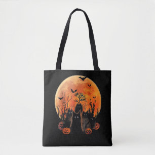 Zwarte Katten Volle Maan Grappig Dier Huisdierlief Tote Bag