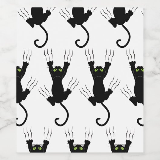 Zwarte katten wijn etiket (Enkel label)