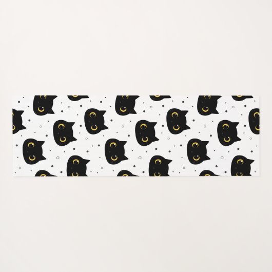 Zwarte katten yogamat (Achterkant (horizontaal))