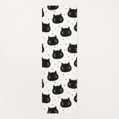 Zwarte katten yogamat (Voorkant)