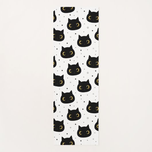 Zwarte katten yogamat (Voorkant)
