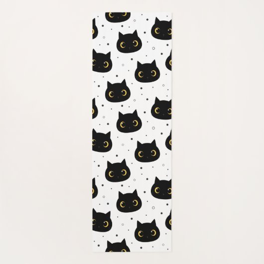 Zwarte katten yogamat (Achterkant)